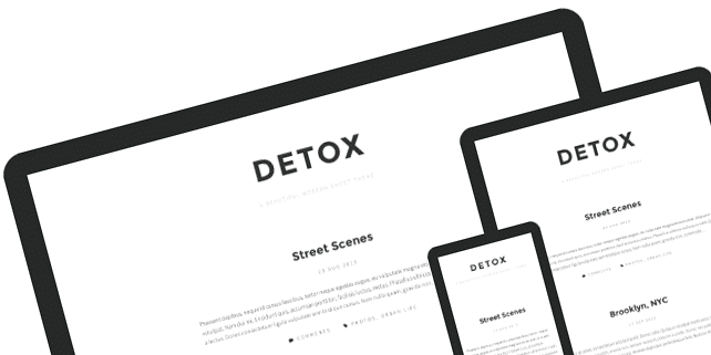 Detox – beautiful, modern Ghost theme