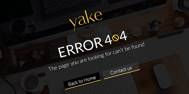 Yake – custom 404 error page