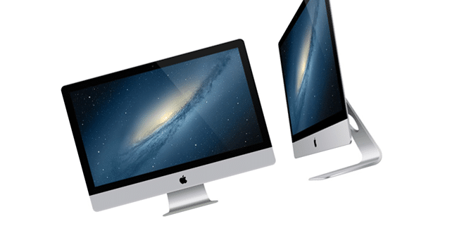 Front and side view iMac mockup