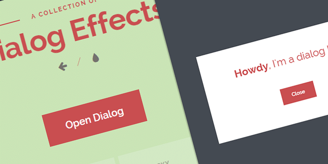 Dialog box with stylish effects