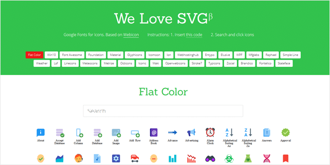 We love SVG: Google Fonts for icons