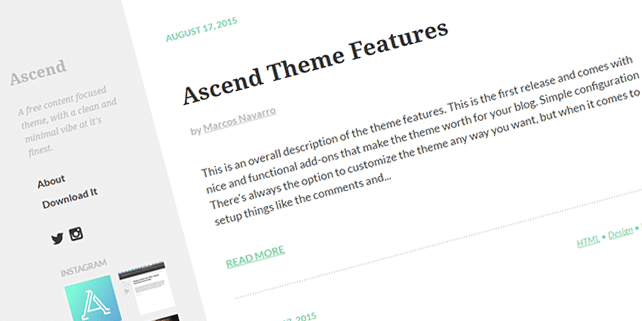 Ascend – content focused Ghost theme