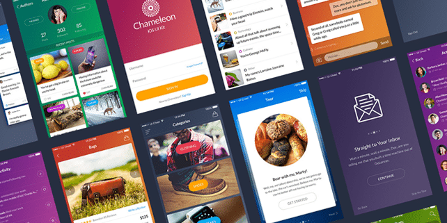 Chameleon – colorful mobile UI kit