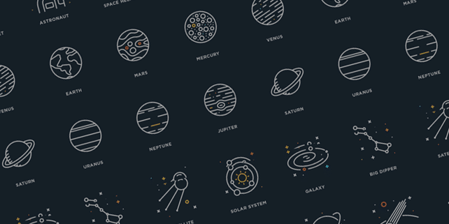 24 space vector line icons