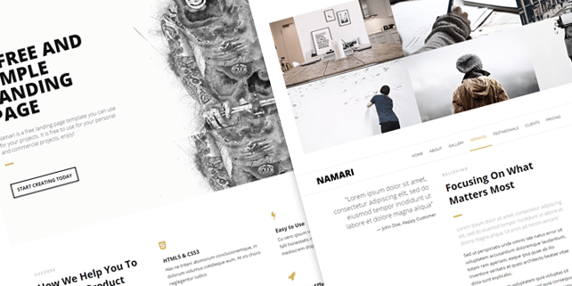 namari-clean-html-template