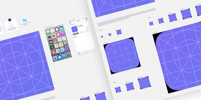 UI kit for designing iOS 10 app icon sizes