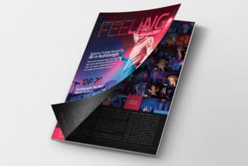 Page Peel Magazine Mockup Freebie