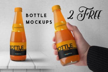 Free High-res Beverage Bottle Mockup in PSD