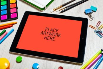Free Artistic Workspace iPad Mockup