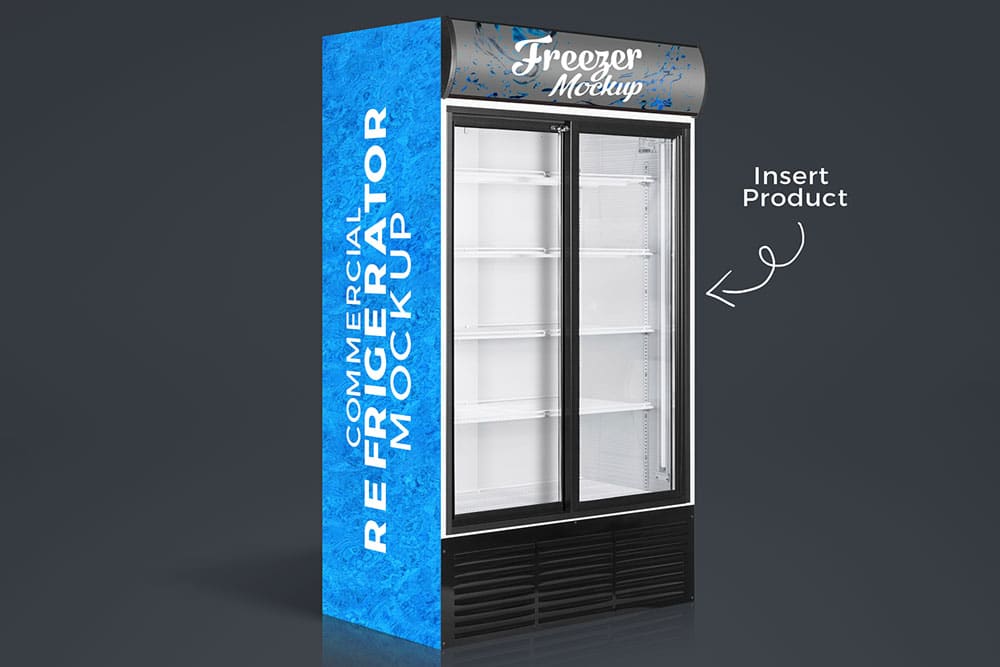 free commercial refrigerator mockup