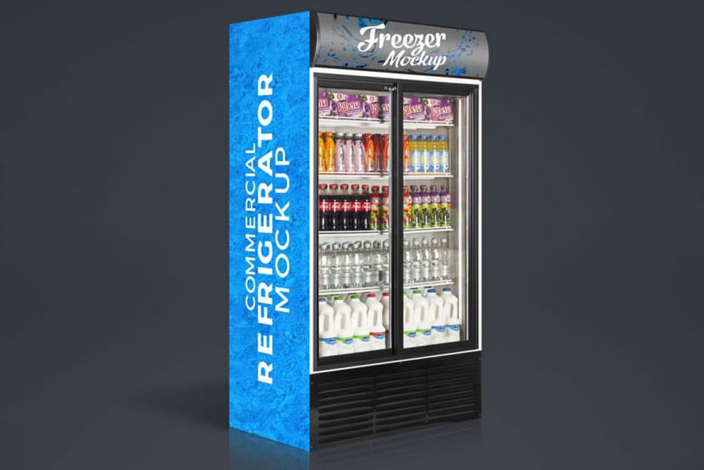free commercial refrigerator mockup