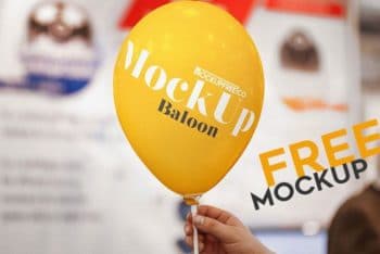 Creatively Designed Free Balloon PSD Mockup