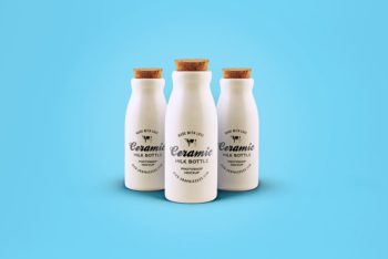 Free High-res Ceramic Bottle Mockup