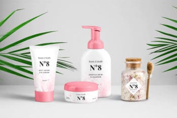 Attractive Cosmetics Packaging PSD Mockup