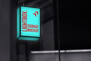 Signage Lightbox Mockup Freebie in PSD