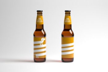 Free High-res Two Bottles Mockup Package
