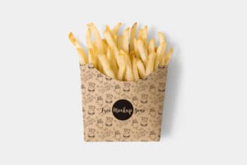Download Attractive Designed French Fry Box PSD Mockup for Free