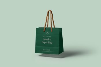 Floating Paper Shopping Bag Mockup