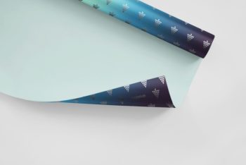 Shimmering Gift Wrapping Paper Free Mockup