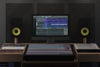 iMac Pro Plus Sound Studio Mockup Freebie
