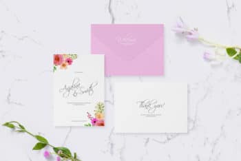 Free Invitation Card Mockup For Wedding & Greetings