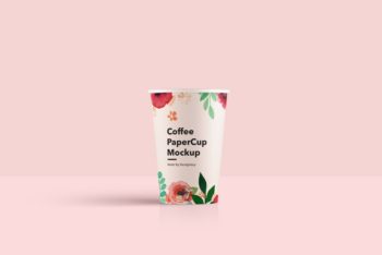 Floral Clean Paper Cup Free Mockup
