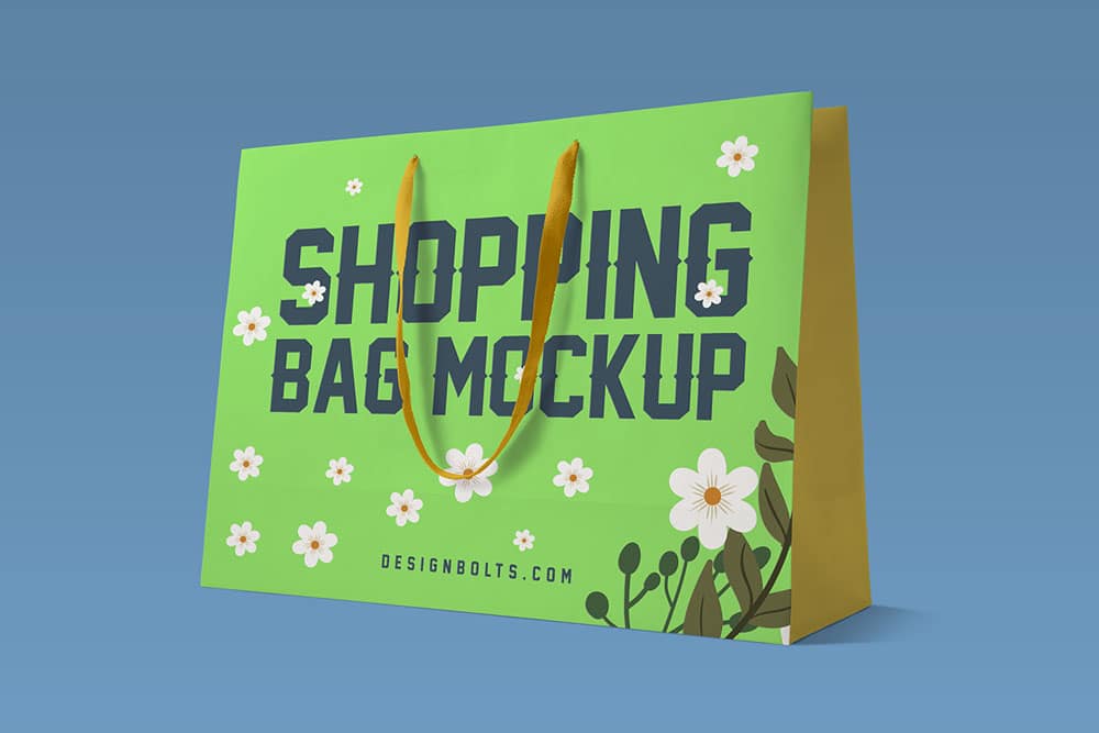 free paper shopping bag mockup