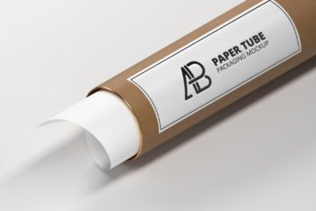 Paper Tube Packaging with Label Mockup