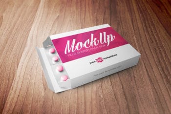 Free Pills Blister Pack Box Mockup