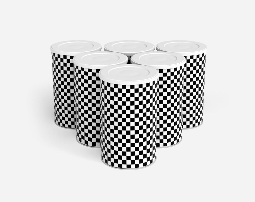 Round Tin Cans Mockup