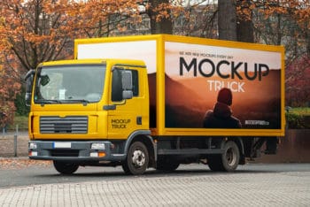 Free Truck PSD Mockup