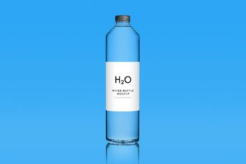 Blue Clean Water Bottle Free Mockup