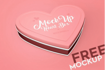Beautiful Heart Shaped Box PSD Mockup