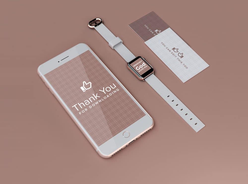 iPhone and Apple Watch UI and Branding Mockup