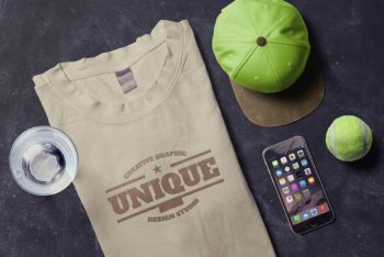 T-Shirt Plus iPhone Scene Mockup Freebie