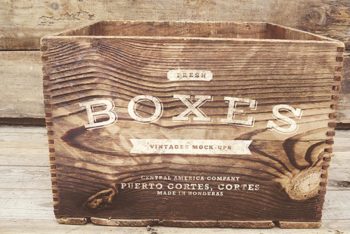 Free Set of Wooden Vintage Boxes Mockups
