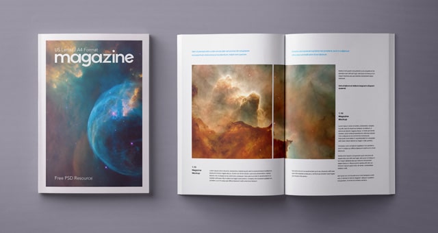 A4 Sized Magazine PSD Mockup Design