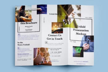 Brochure PSD Mockup in Tri-fold Design