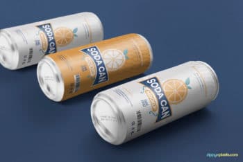 Soda Can PSD Mockup for Beverage Packaging Design