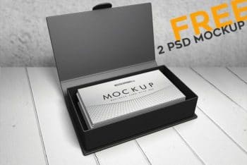 Business Card with Box Mockup – Available in PSD Format