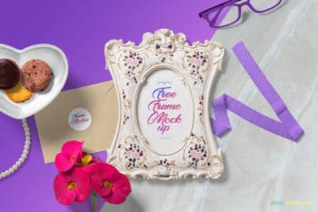 Free Beautiful Picture Frame Mockup in PSD