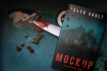 Hardback Cover PSD Mockup for Horror Themed Books