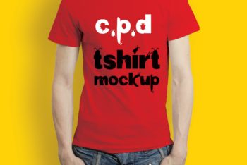 Colorful & Free Men T-shirt PSD Mockup