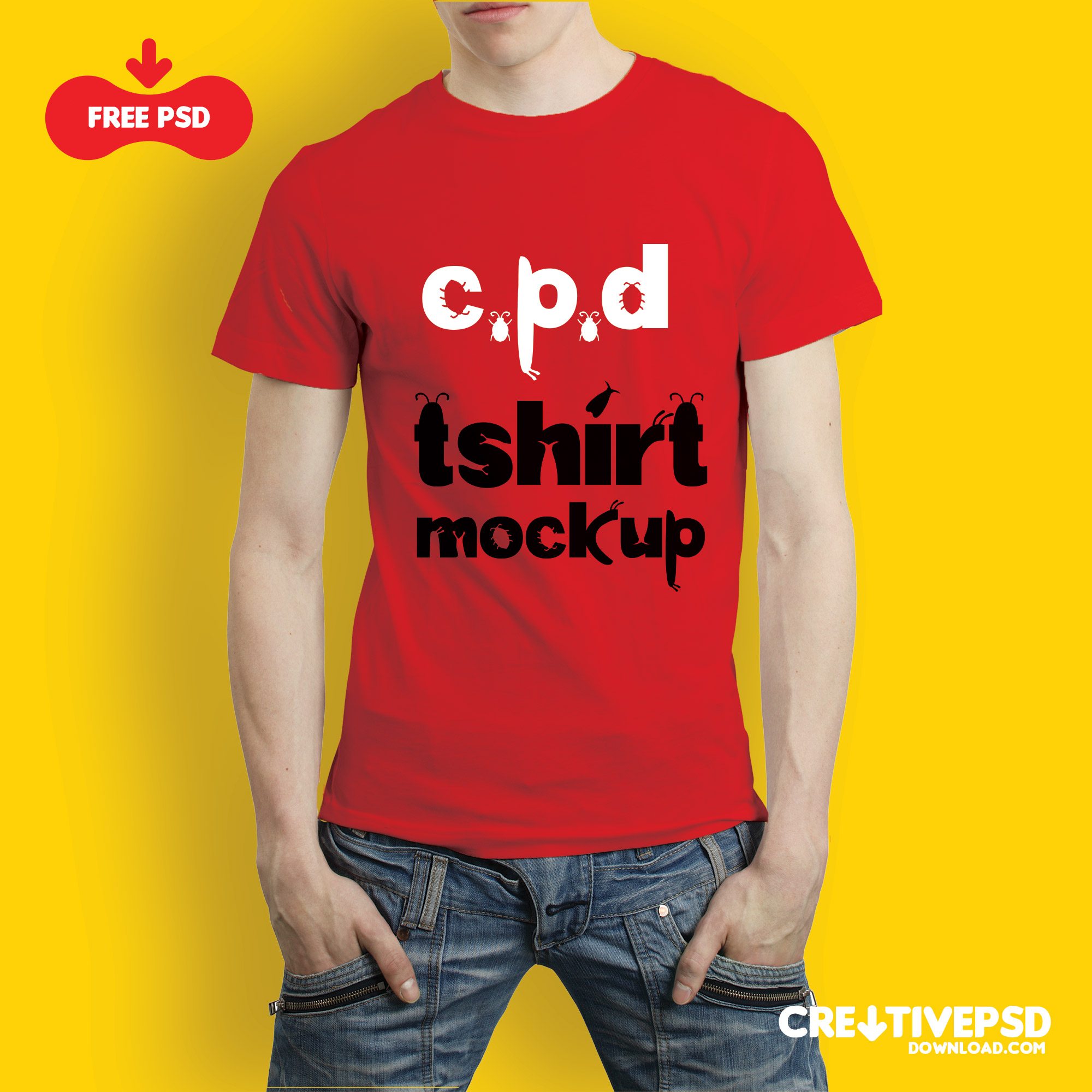 Men T-shirt PSD Mockup Design