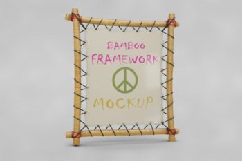 Free Bamboo Frame Mockup in PSD