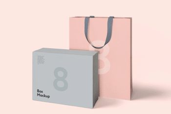 Box and Bag PSD Mockup with Useful Features & Beautiful Look