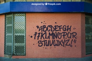 Brick Wall Plus Graffiti Mockup Freebie