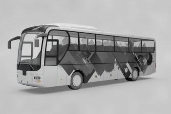 Free Customizable Bus Mockup in PSD