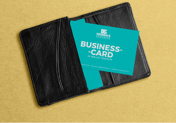 Business Card In Wallet PSD Mockup Design