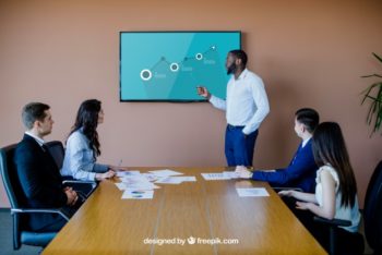 Free Business Meeting Mockup in PSD